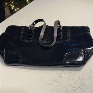 Coach Vintage Gallery Black Patent Leather Tote